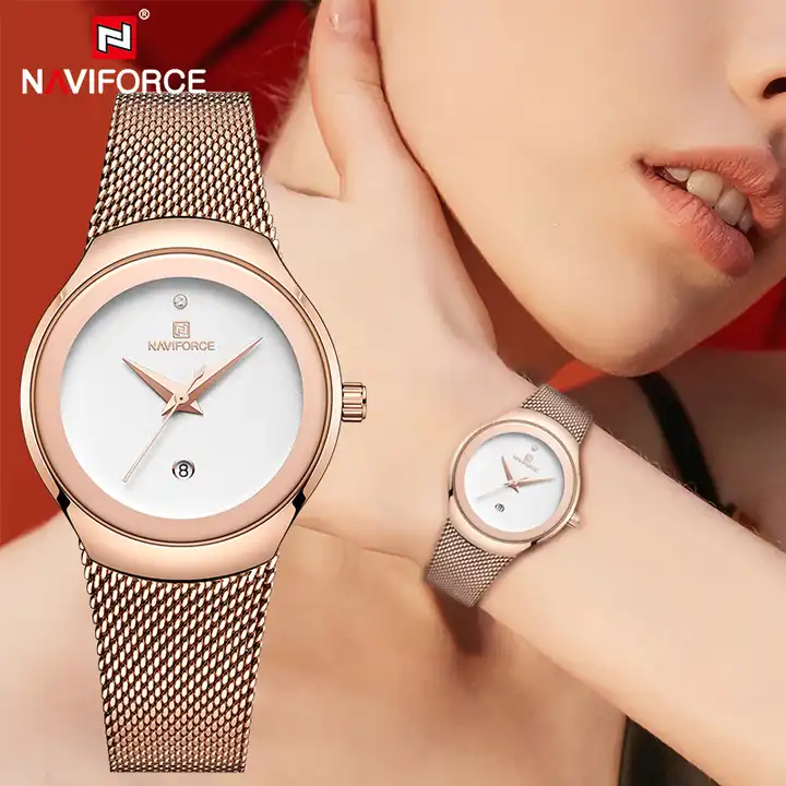 ساعت مچی عقربه‌ای زنانه نیوی فورس مدل NF5004RGW