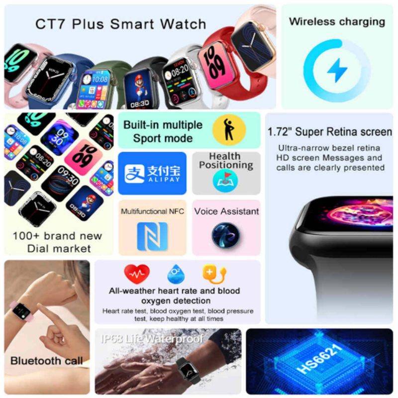 ساعت هوشمند مدل ct7 plus
